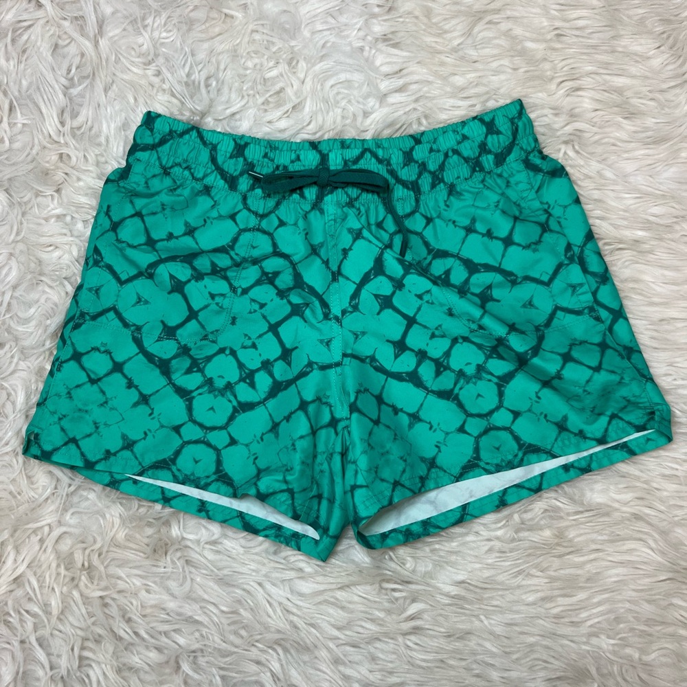 The North Face Green Geometric Pattern Women's Flashdry Shorts Size Small‎